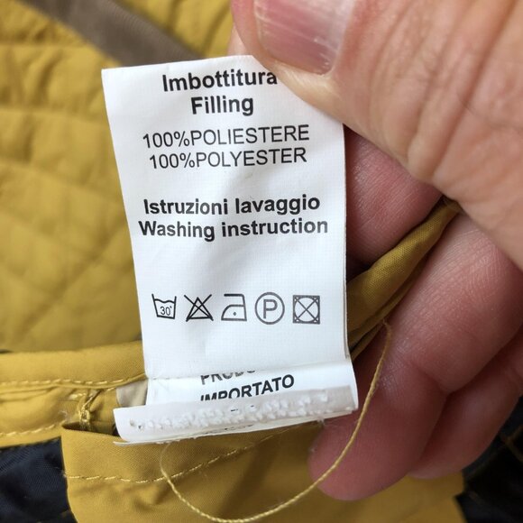 Happer Man Jacket Mens 2XL Yellow Brown Corduroy Collar Quilted Outdoor Coat - Picture 6 of 16